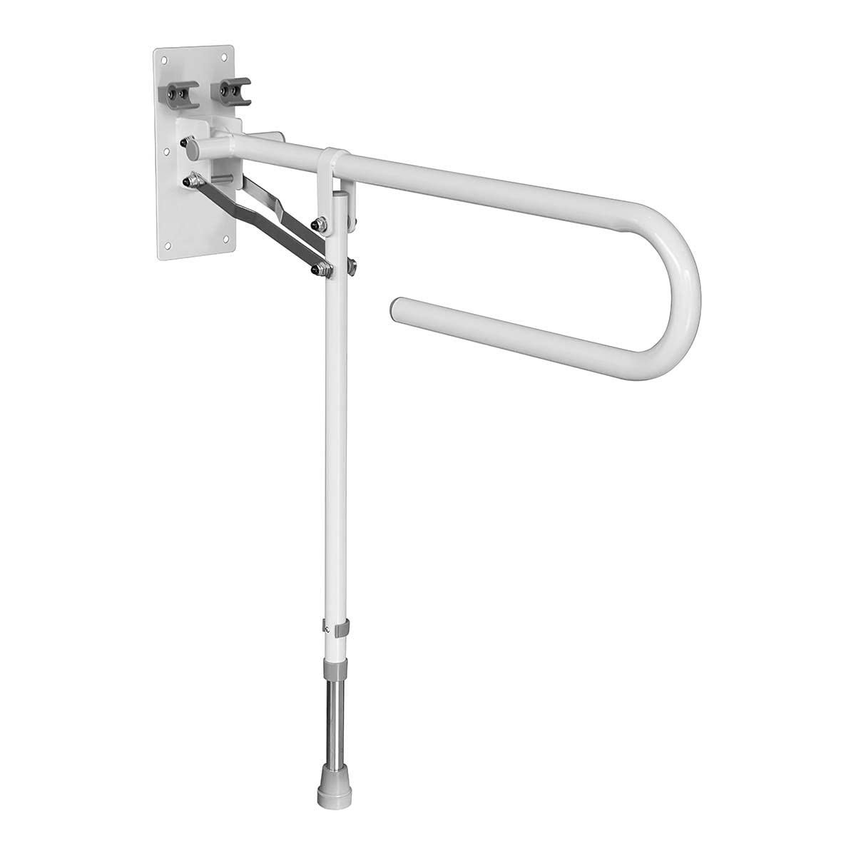 Mobiclinic®, Toilet Grab Rail, Cimbra, European Brand, Grab Rail for Elderly, Foldable, with Leg, Grab Rails for Bathroom, Grab Handles, Loadup to 90kg(198 lb)