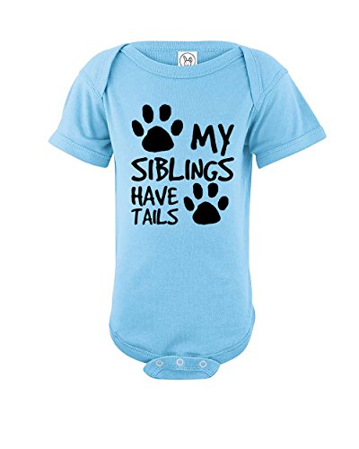 My Siblings Have Tails | Funny Baby Girl Boy Unisex Onesie | Light Blue | 0-3 Months My Siblings Have Tails | Funny Baby Girl Boy Unisex Onesie | Light Blue | 0-3 Months