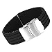 SCASTOE 18-24mm Waterproof Silicone Rubber Wrist Watch Strap Band Deployment Buckle Chic (Black, 18)