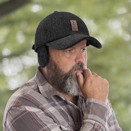 Baseball Hat Mens Wool Hats With Ear Flaps Winter Wool Baseball