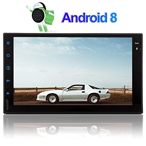 Android 8.1 Oreo Double 2 Din Car Stereo Head Unit in Dash Auto GPS Navigation Audio System 7 inch 1024 600 Touch Screen 8 Core Tablet Radio Support WiFi Bluetooth 1080P Video SWC Video Out (Best Auto Head Unit)