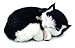Perfect Petzzz Black and White Shorthair Kitten Plush with Pink Tote For Plush Breathing Pet