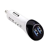 Car Charger,4.8A/24W Dual USB Smart Port Car Charger for iPhone 7 6S Plus 6 Plus 6 5SE 5S 5 5C 4S,Samsung Galaxy S7 S6 Edge,Note 5 4 S5 Tab S,LG G5 G4,HTC,Nexus 5X 6P,iPads Pro Portable