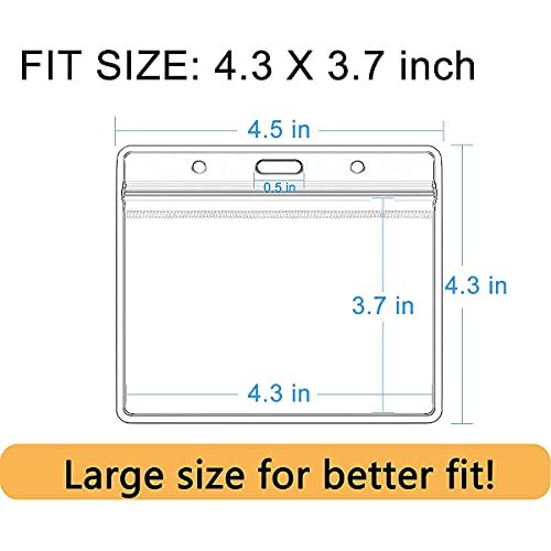 5 Pack CDC Vaccination Card Protector, 4.3 X 3.7 Inches Immunization Record Vaccine Cards Holder Clear ID Name Tags Badge Holders Vinyl Plastic Sleeve with Waterproof Type Resealable Zip