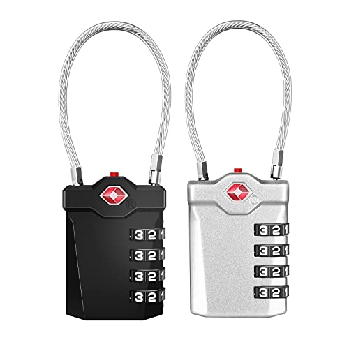 ZHEGE Luggage Locks TSA Approved with Inspection Indicator, 4 Digit