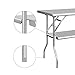 Royal Gourmet Commercial Stainless Steel Double-Shelf Folding Work Table, 48