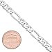 Men's 7mm Solid .925 Sterling Silver Flat Figaro Chain Necklace, 24 inches