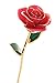 DuraRose Everlasting Long Stem Dark Pink Rose Dipped in 24k Gold with Stand & Card Romantic 'I Love You' Special Occasion Gift for Valentine's Day, Anniversary, Birthday or Mother's Day (Dark Pink)