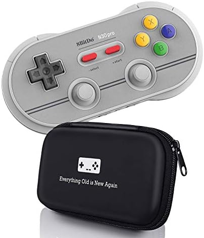 Geek Theory 8Bitdo N30 Pro 2 Controller Bundle (6 Edition) - Includes Bonus Carrying Case - Updated 2018 Version - Android/Mac/PC/Switch/NES and SNES Classic