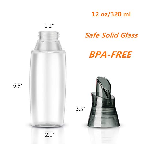 Olive Oil Dispenser Automatic Flip Oil Bottle Leakproof Glass Oil and Vinegar Cruet Condiment Container for Kitchen Cooking 12 Ounce (Grey)