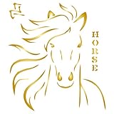 Horse Head Stencil - 6 x 6.5 inch (M) - Reusable Animal Farm Wall Kids Chinese Year of the Horse Stencils for Painting - Use on Paper Projects Walls Floors Fabric Furniture Glass Wood etc.