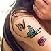 Floral Butterfly Tattoos (Pack of 12 Sheets) Bright Colorful 3D Flower Temporary Tattoo