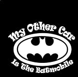 Batman My Other Car Is The Batmobile WHITE Vinyl