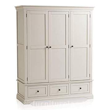 Oak Furniture Land Arlette Grey Triple Wardrobe In Painted