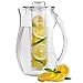 Fondrren Fruit Infuser water Pitcher With Free Ice Core | Best for Making Flavored Fruit Infusion Water Tea and More |Made With Clear Acrylic BPA Free Plastic Large 2.9 Quart (2.75 L)