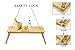 Large Lap Desk Ucharge Portable Adjustable  Bamboo Laptop Desk Table Breakfast Serving Bed Tray with Tilting Lockable Legs Top Drawer