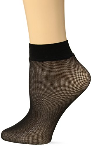 DKNY Women's Micronet Anklet 2-Pack, Black/Black, ONE Size