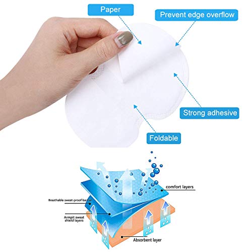 Underarm Sweat Pads,Disposable Absorbent Underarm Dress Shields,Perspiration Sweat Pad,Fight Hyperhidrosis, Antiperspirant Adhesive Underarm Pads for Men and Women (80 Pack)
