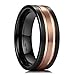 King Will DUO 8mm Tungsten Carbide Ring Two-Tone Black Rose Gold Plated Brushed Finish Comfort Fit