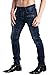 ZLZ Slim Fit Biker Jeans, Men's Super Comfy Stretch Skinny Biker Denim Jeans Pants, Size 30 (Blue)