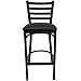 Flash Furniture Hercules Series Ladder Back Metal Restaurant Barstool, Modern Upholstered Armless Bar Height Chair for Restaurants and Kitchens, Black
