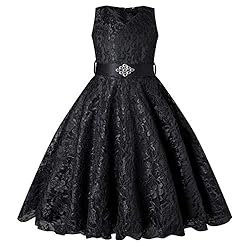 BEAUTY CHARM Girls Tulle Lace Glitter Vintage