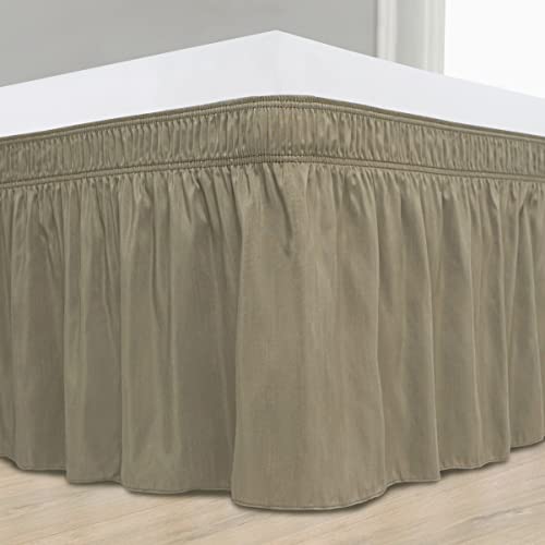 Biscaynebay Wrap Around Bed Skirts for King & Cal King Beds 15 Inches