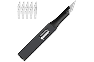 T TOVIA Hobby Knife, Sharp High Precision Craft Knives, Exacto Knives for Carving, DIY, Art, Cutting, Stencil,10 BLADES（Black）