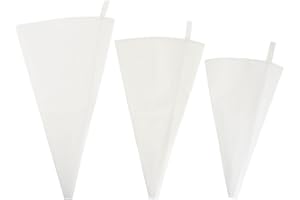 LIFKICH 3pcs Cotton Cake Piping Bags Set 10"/12"/14" Polyester Cotton Pastry Bags for Cookie Decorating