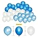 Birthday Party Decorations 49 Piece kit - White and Blue Party Supplies and Favors for Kids - Happy Birthday Banner, Balloons, Pompoms, Paper Lantern, Glitter Garland, Swirl – by Yana’s Corner