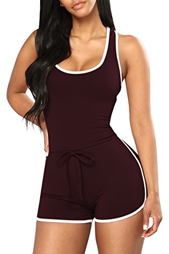 Linsery Women's Summer Tank Top Bodycon Shorts Casual Jumpsuits Rompers