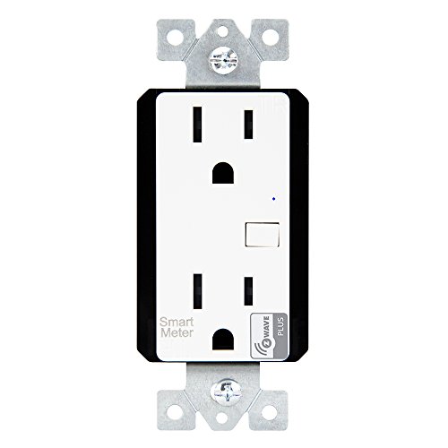 Smart Outlet by Enerwave | Z-Wave Outlet, Wireless Outlet for Z-Wave Home Automation, ZW15RM-PLUS Z-Wave Plus Wall Outlet with Smart Meter Energy Monitor, Interchangeable Face Covers