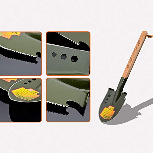 wedigout Portable Heavy-Duty Military Style Shovel with Hardwood Handle for Digging Gardening Tool Metal Detector Accessories Reinforced Steel Made