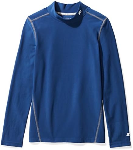 Starter Boys' Long Sleeve Mock Neck Athletic Light-Compression T-Shirt, Amazon Exclusive
