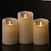 AIR ZUKER D-Cell Flameless Candles Dancing Flame Wax Pillar LED Candle, 500 Hours Lighting, Use D-Cell Battery[not-Included], 3 Pieces