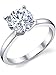2 Carat Round Brilliant Cubic Zirconia CZ Sterling Silver 925 Wedding Engagement Ring Sizes 4 to 11