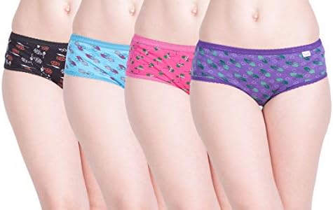 Lux Touch Women's Cotton Panty (Pack of 4)(Colors and Prints May Vary)