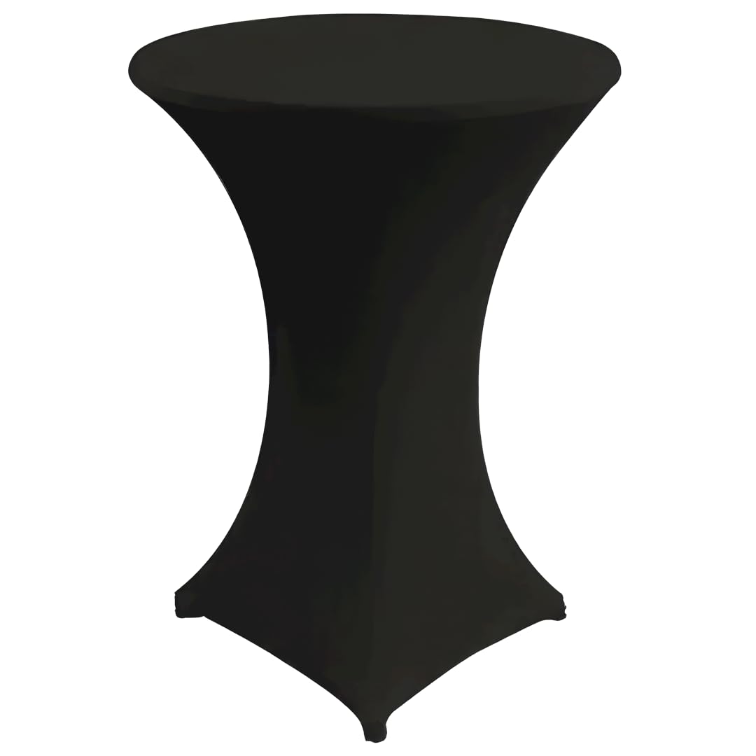 Gastro Uzal bar/high/bistro Table stretch cover, 2-piece set, black, diameter 80-85 cm