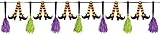 Witch Legs Party Garland with Broom Tassels - 10-foot Banner