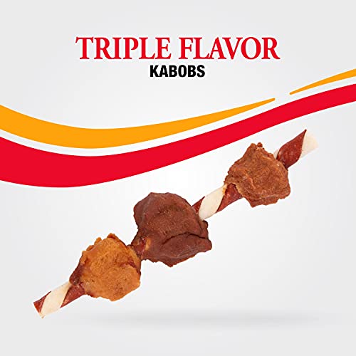 Good ’n’ Fun Triple Flavor Kabobs, Rawhide Snack for All Dogs, 432