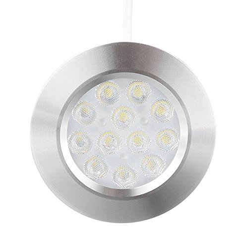 WarmCare 12V LED RV Ceiling Dome Light Interior Lighting Downlight for Trailer Camper Motorhome Sailboat Yacht White 4Pcs - Thumbnail 3