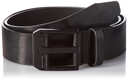 Diesel Men's Blue Star Belt, Black/Zama Nera Lucida, 90