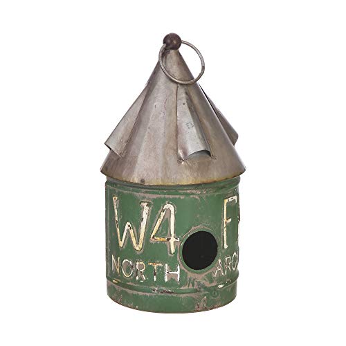 Oil Can License Plate Rustic Green 11 x 7 Distressed Iron Metal Bird House