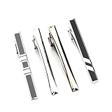 QIMOSHI 4Pcs Tie Clips for Men Tie Bar Clip Set for