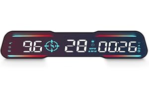 AZIJYV HUD, New Speedometer, Digital GPS Speedometer, MPH and KM/H, Universal Head Up Display, Overspeed Driving Alert for All Vehicle