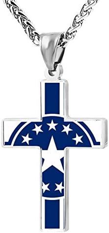 Funny Patriotic Cross Flag American Empire Religious Lord's Zinc Jewelry Pendant Necklace