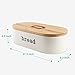 SveBake Metal Bread Box for Kitchen Counter Vintage & Retro Bread Bin with Bamboo Lid, Cream (Included a Free PDF Baking E-BOOK)