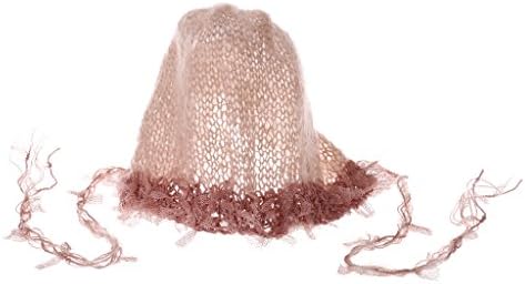 写真の赤ちゃんの帽子 新生児の写真の小道具の赤ちゃん男の子の女の子手作りモヘアレース帽子幼児衣装 満月サンゴ赤 並行輸入品