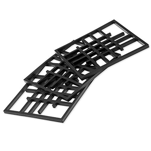 Oishii Heat Master+ Set of 3 Heat Resistant Pot Holder, Square Design, Black
