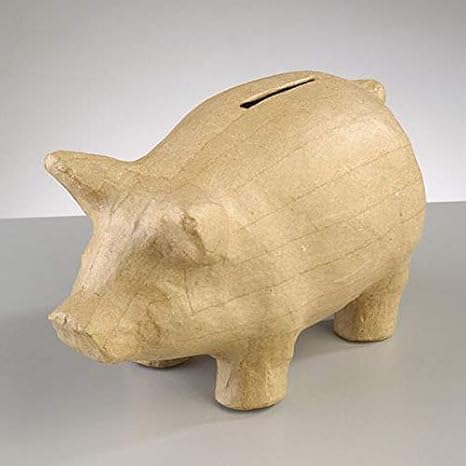 Spardose Aus Pappmaché Form Schwein, 16,5 X 8 X 10 Cm, Zum Dekorieren :  Amazon.de: Küche, Haushalt & Wohnen